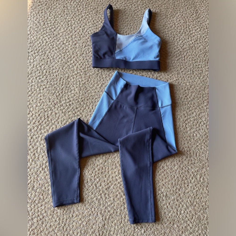Anthropologie Blue and Gray Leggings